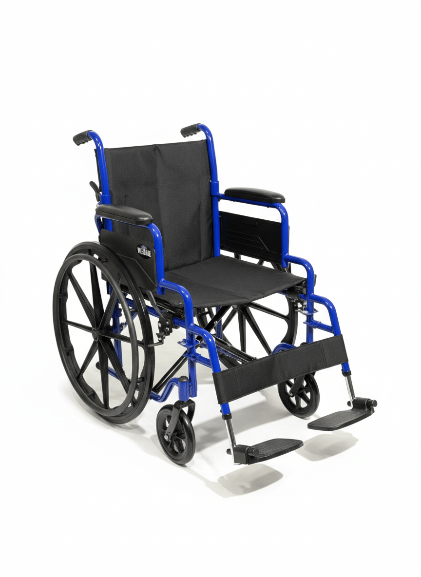 SILLA DE RUEDAS DE 18" RESPALDO PLEGABLE, LONA